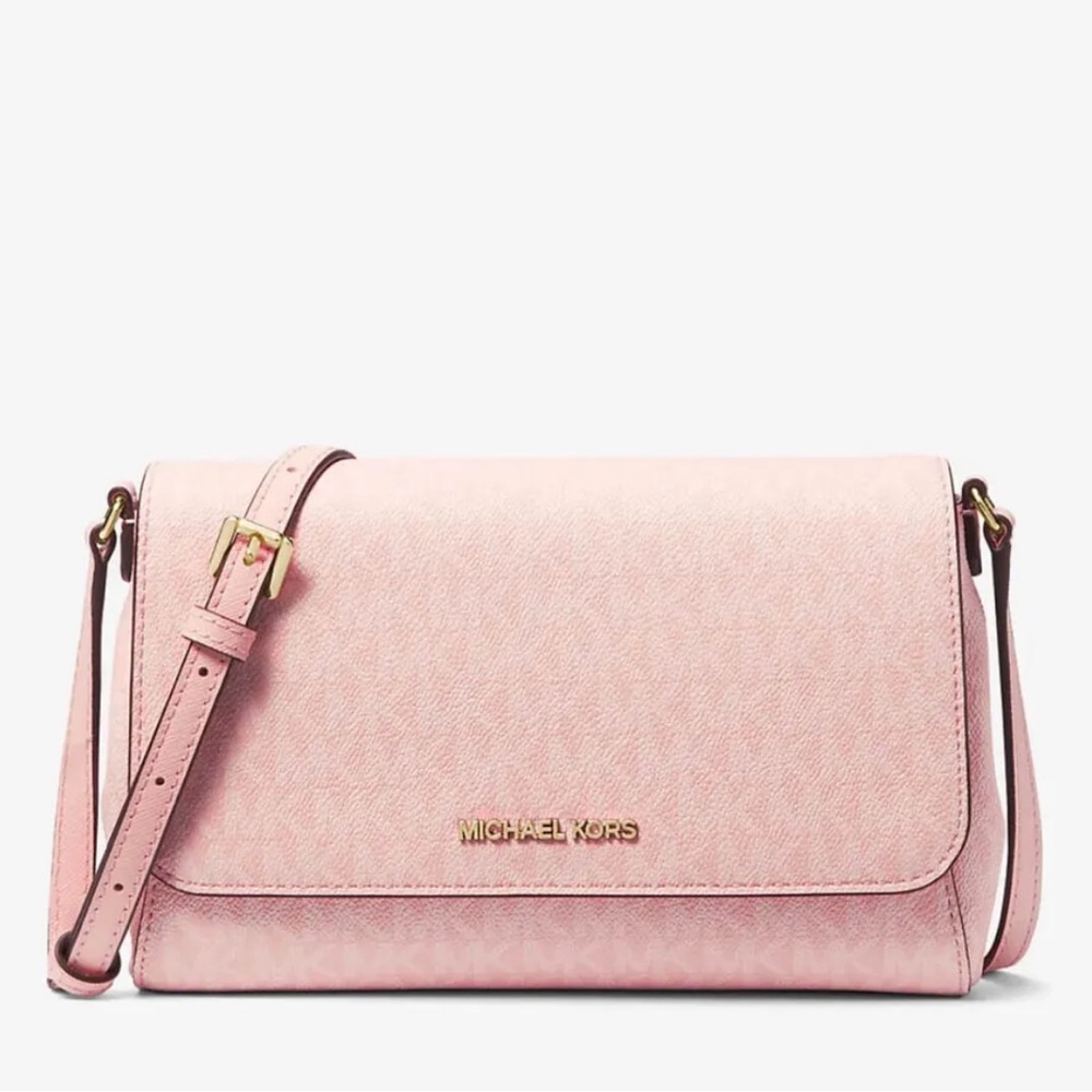 New Michael Kors Pink Jet Set Crossbody - Picture 1 of 6